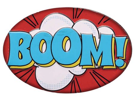 Boom Embossed Metal Magnet Supply